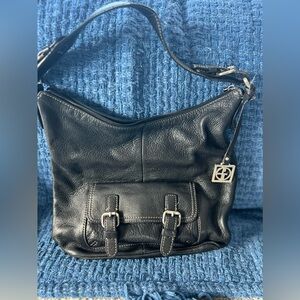 Woman’s black pocketbook soft leather a nice bag